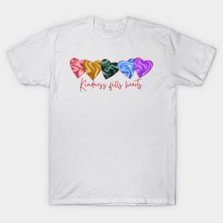 Inspirational Kindness quote with hearts T-Shirt